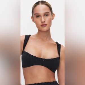 GOOD AMERICAN Bikini Top Black Size S NWT!🔥